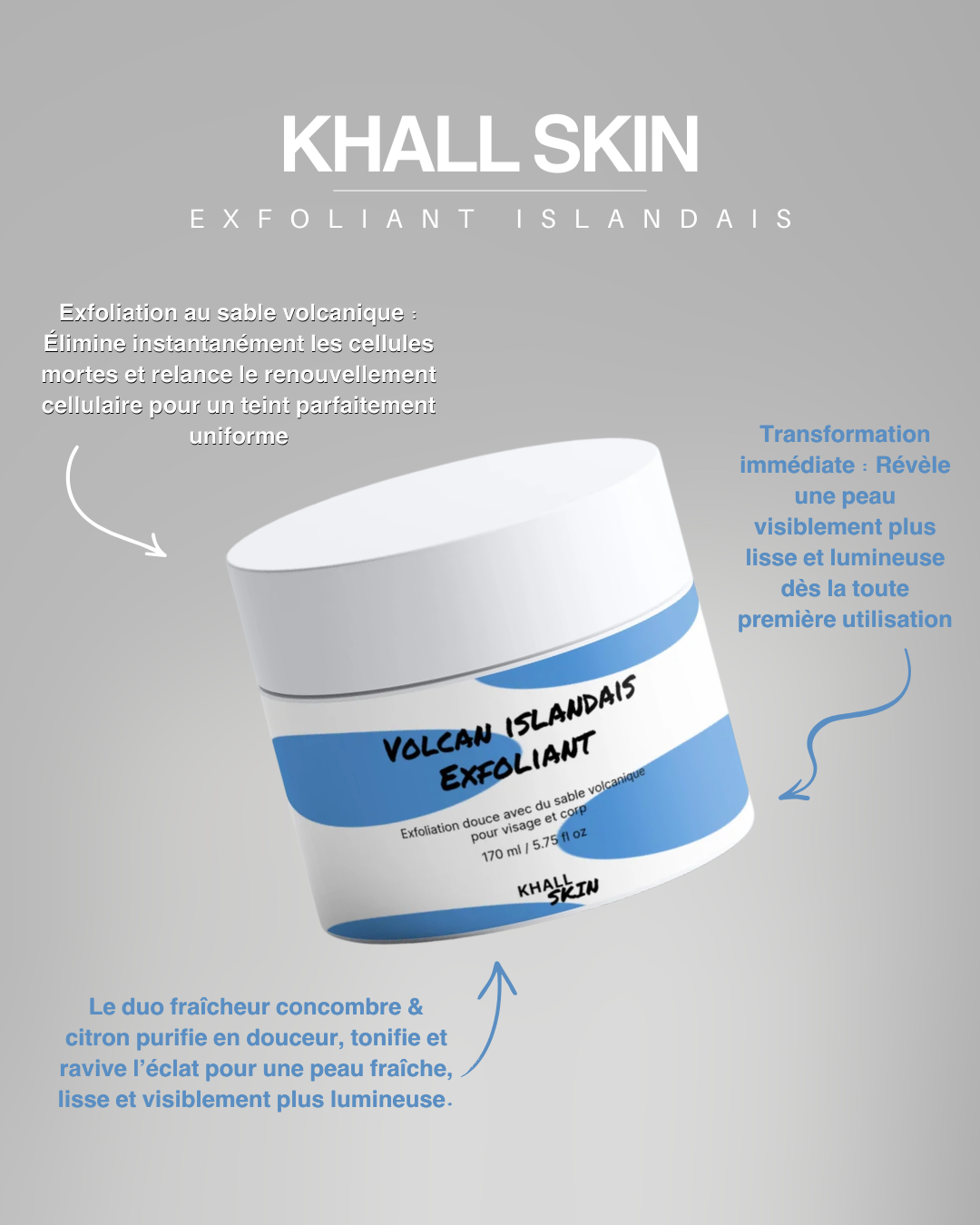Volcan islandais Exfoliant pour le visage et le corps